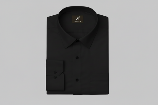 Men’s Black Full-Sleeve 100% Cotton Regular Fit Shirt