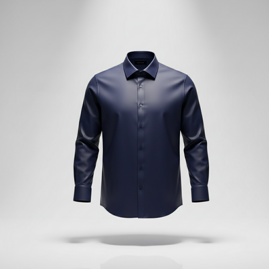 Men’s Navy Blue Full-Sleeve 100% Cotton Regular Fit Shirt