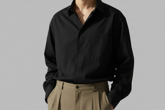 Men’s Black Full-Sleeve 100% Cotton Regular Fit Shirt