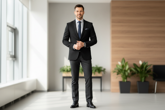 a man wearing black blazer