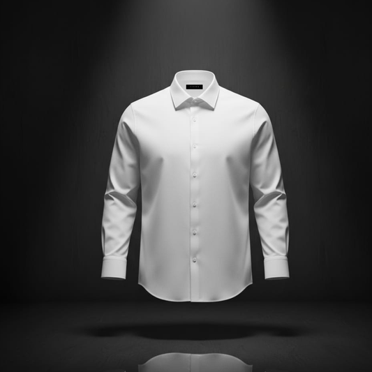Men’s White Full-Sleeve 100% Cotton Regular Fit Shirt
