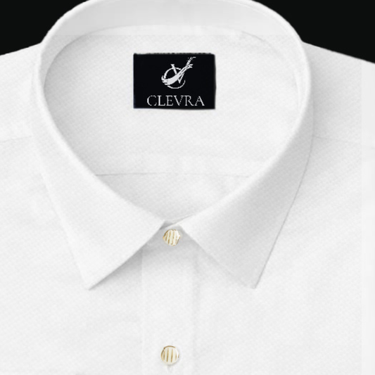 Men’s Texture White Full-Sleeve 100% Cotton Shirt